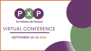 PXP logo. For Patients, By Patients. Virtual conference. September 10th to September 13th 2024.