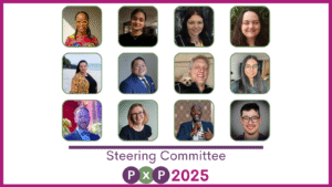 A grid of faces with the PxP 2025 Steering Committee members.